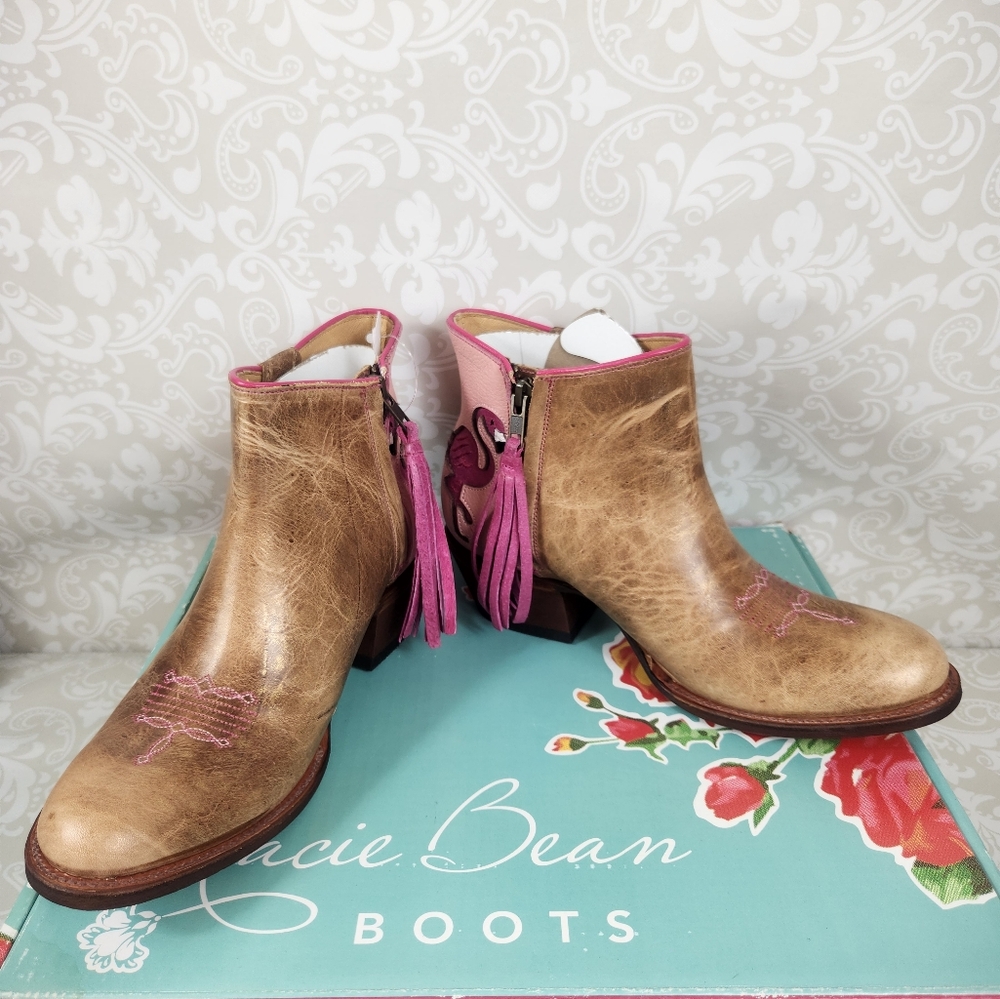 NIB Macie Bean "Goldilocks '5" Rosa La Fonda' Flamingo Ankle Boots #M5216 - Picture 3 of 11